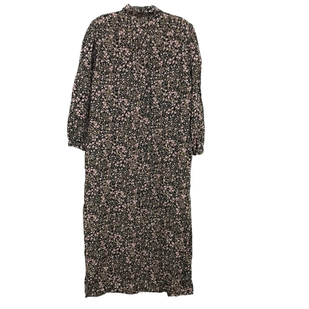 J. Crew Size 12 Women’s Tie Waist Shirt Dress in Fall Garden Floral Long Sleeve - Picture 2 of 8